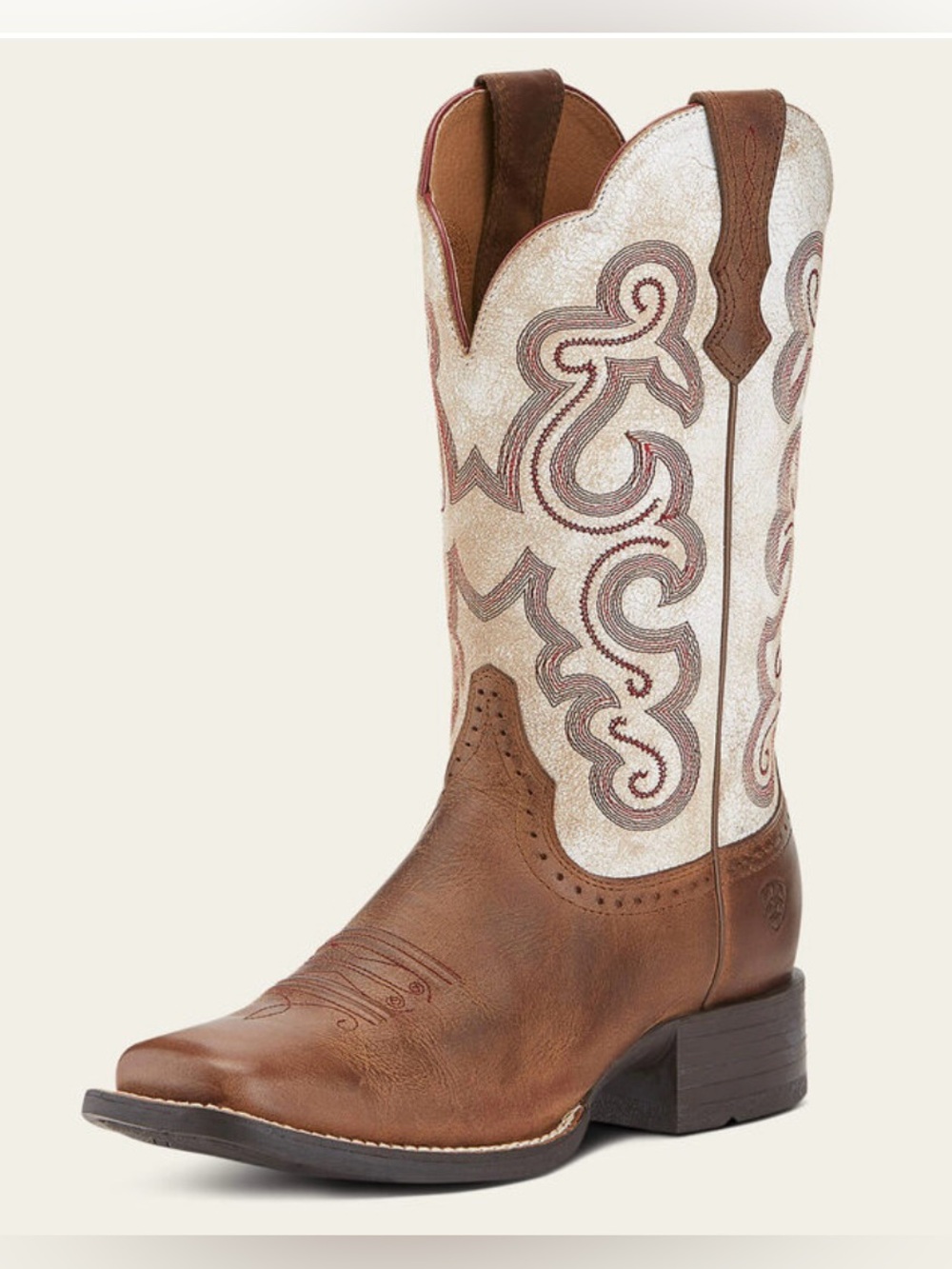 Ariat Quickdraw Women’s 7B Square Toe Western Cowboy Rodeo Boots Brown Leather